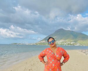 Photo of Roshni Eyeburn on the Beach in Mauritius - Previous Digital Marketing Student